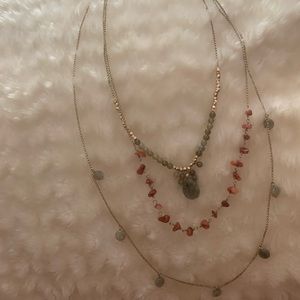 Anthropologie semiprecious stone layered necklace